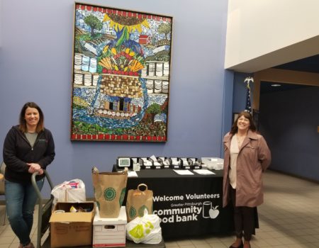 Collecting food donations for the Greater Pittsburgh Community Food Bank